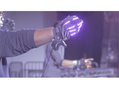 SoundSpace gestural music instrument gloves